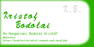 kristof bodolai business card