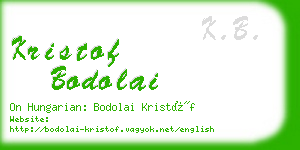 kristof bodolai business card